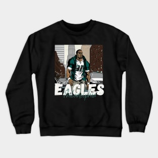 Philadelphia eagles football player graphic design cartoon style beautiful artwork Crewneck Sweatshirt